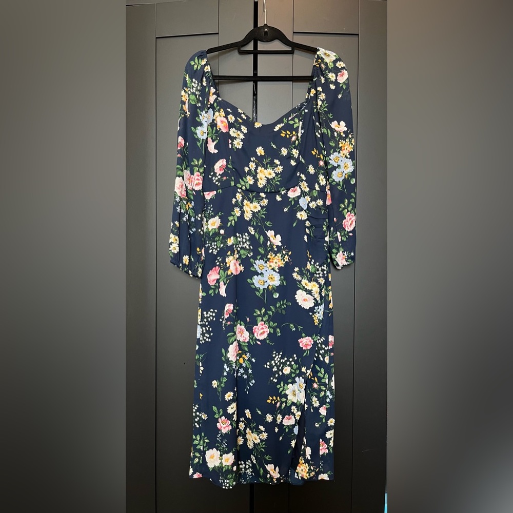 NWOT Abercrombie Long Sleeve Draped Skirt Midi Dress - Medium